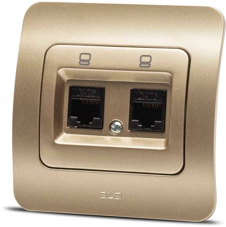 Jazz priza UTP 2XRJ45, titan, Elbi